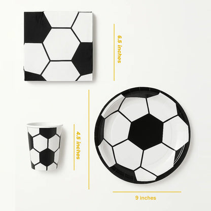 Football Theme Birthday Decor Tableware Set - 40PC