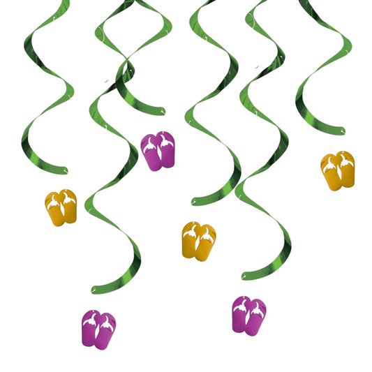 Flip Flop Hawaiian Pool Party Swirl Decoration - 5PC