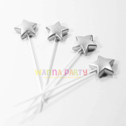 Silver Star Pick Candle - 5 PC