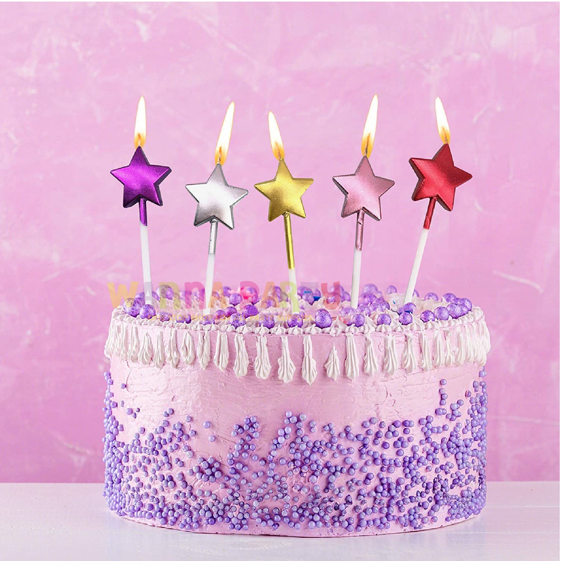 Silver Star Pick Candle - 5 PC