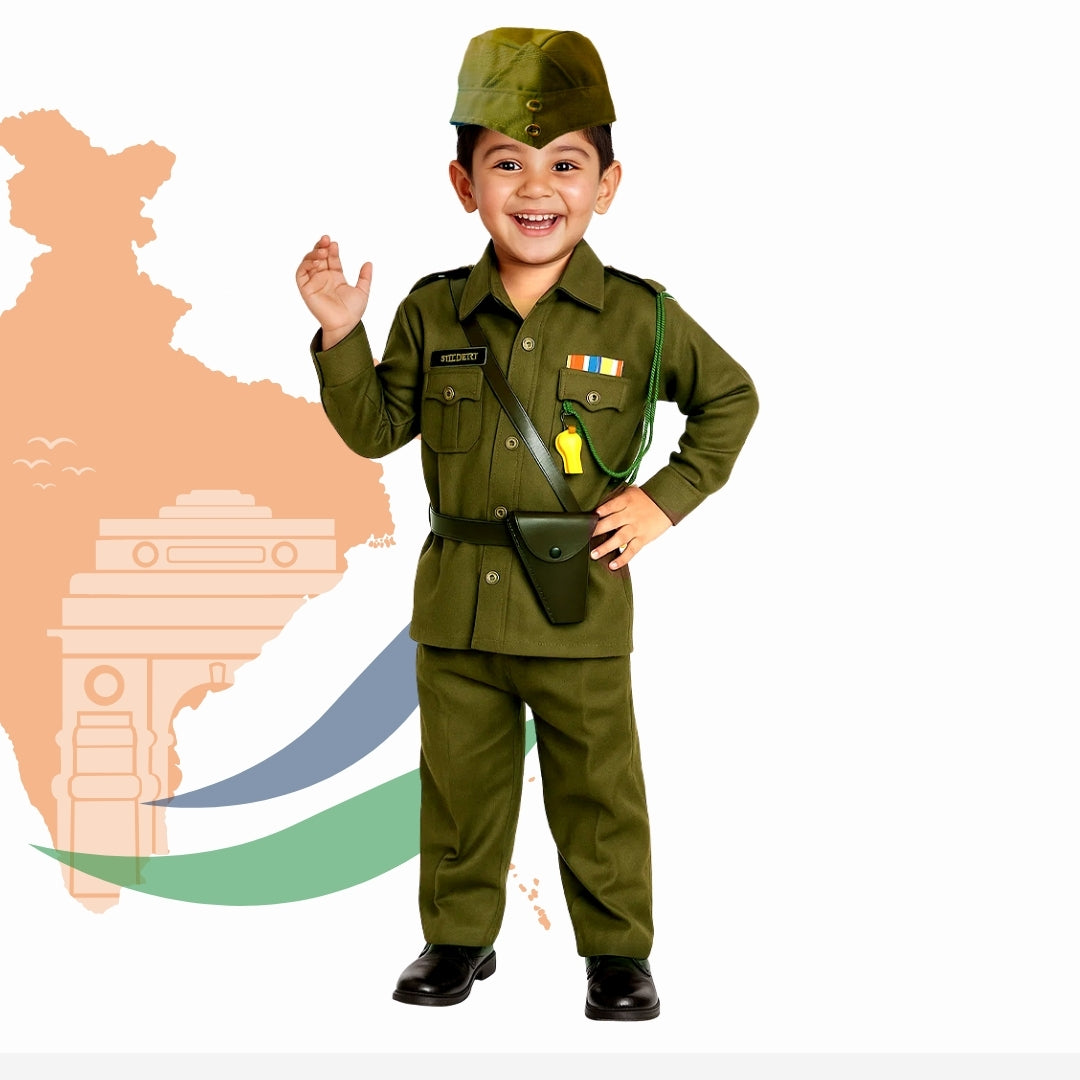 Subhash Chandra Bose Natiional Hero Costume - Size Large - Age 7 to 9