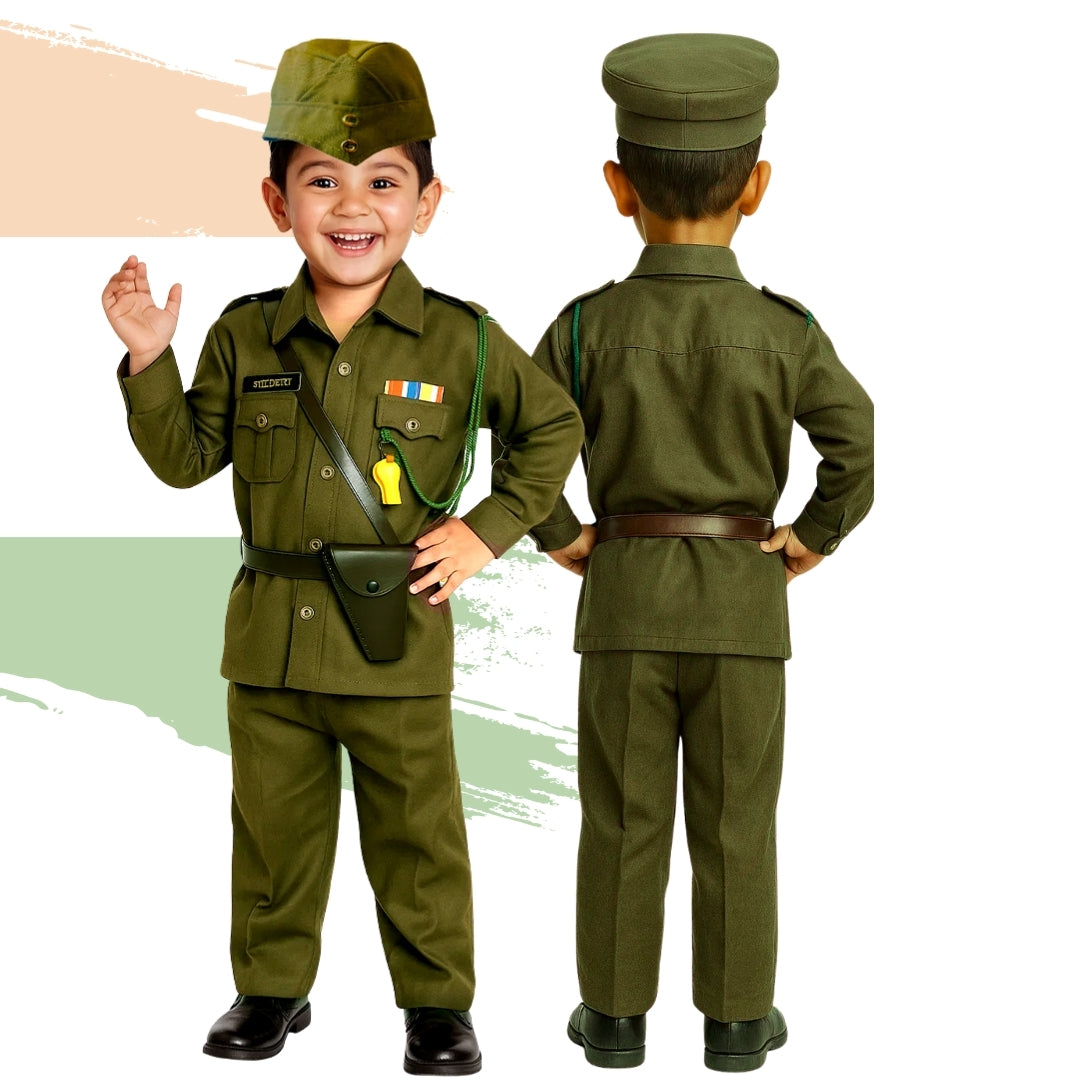 Subhash Chandra Bose Natiional Hero Costume - Size Medium - Age 5 to 7