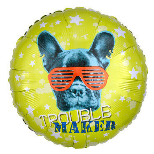 Pug Trouble Maker Foil Balloon - Helium Quality - 18 inches - 1PC