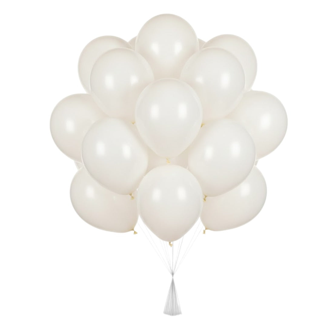 Metallic White Latex Balloons - 20PC