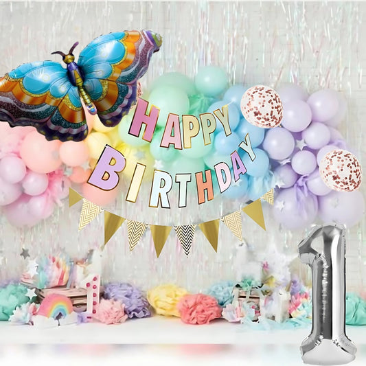 Happy 1st Birthday Decor Set  for Girls - 30PC