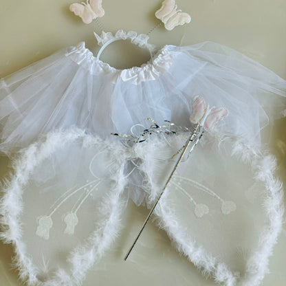 Angel Halo Wings, Tutu Skirt and Headband Set