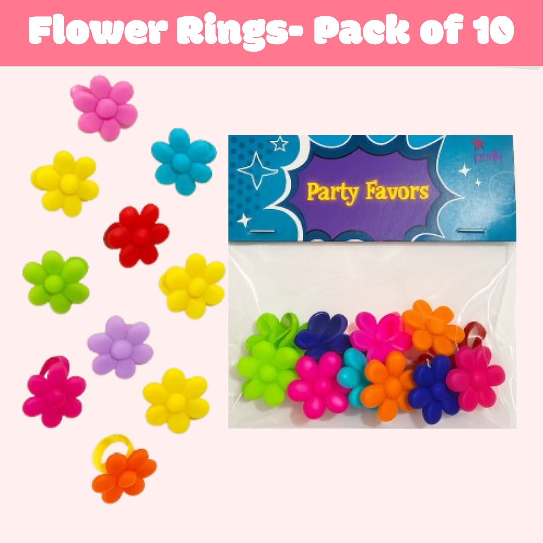 Flower Rings for Kids 10PC - Daisy Finger Ring Toys | Wanna Party - Image 3