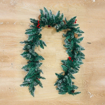 Christmas SnowTop Cherry & Pine Garland - 9FT
