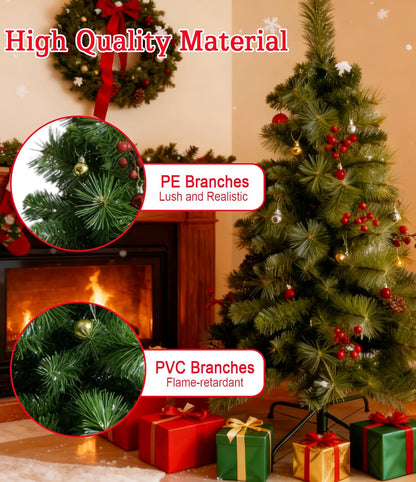 Pine Christmas Tree Green - 5FT with Cherry & Pine Tree Inserts