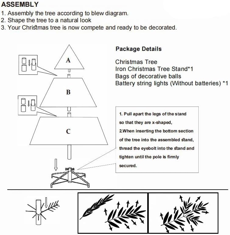 Pine Christmas Tree Green - 5FT with Cherry & Pine Tree Inserts