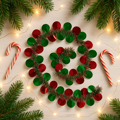 Red & Green Round Hanging Tree Wraps or Garlands -1PC