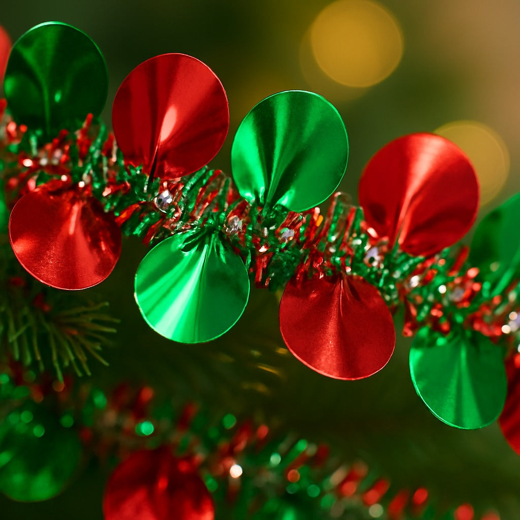 Red & Green Round Hanging Tree Wraps or Garlands -1PC