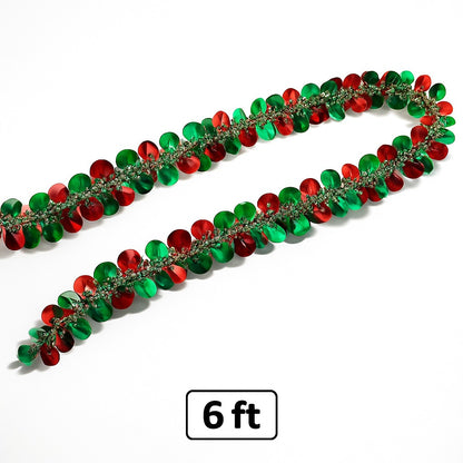 Red & Green Round Hanging Tree Wraps or Garlands -1PC