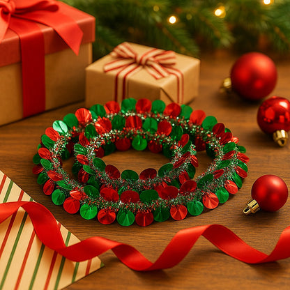Red & Green Round Hanging Tree Wraps or Garlands -1PC