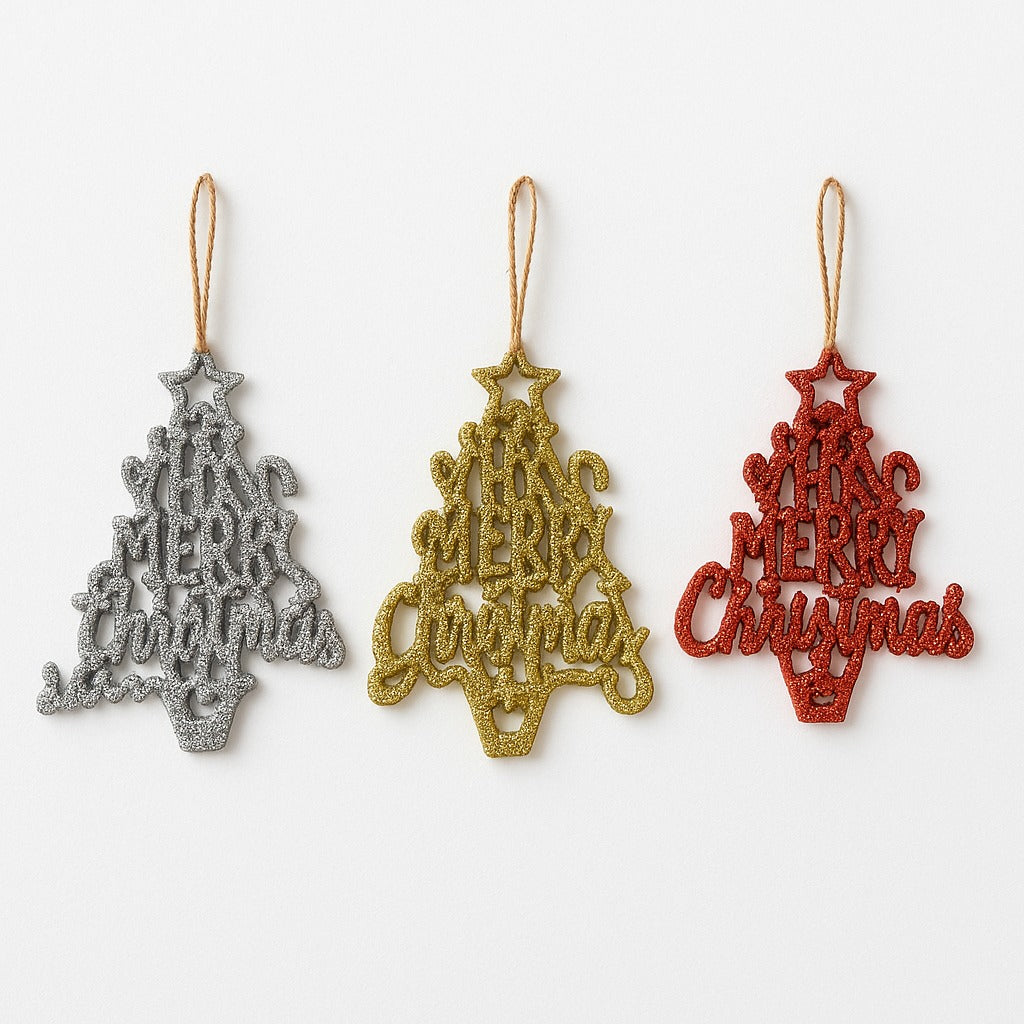 Ho-Ho-Ho Meery Christmas Tree Hangings - 3PC