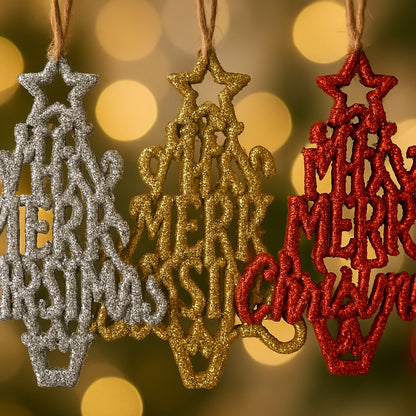 Ho-Ho-Ho Meery Christmas Tree Hangings - 3PC