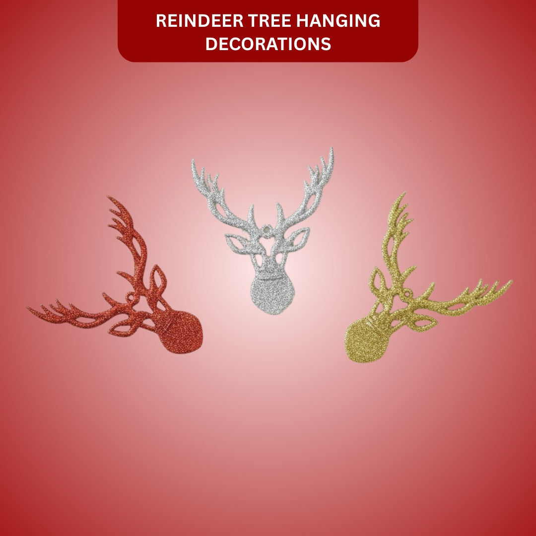 Reindeer Tree Hanging Decorations - 3PC