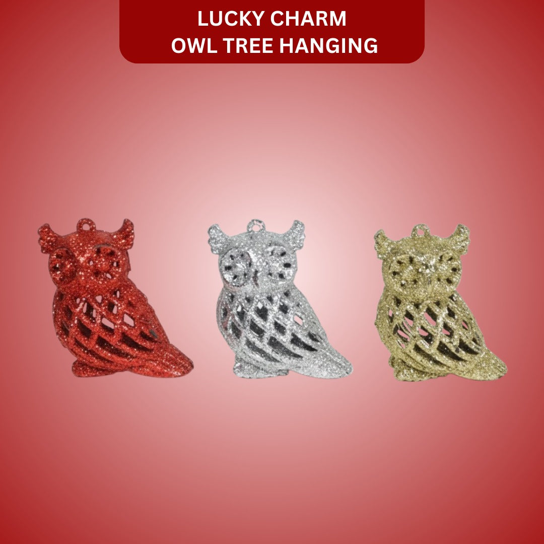 Lucky Charm Owl Tree Hanging - 3PC