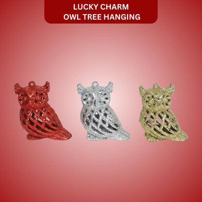 Lucky Charm Owl Tree Hanging - 3PC