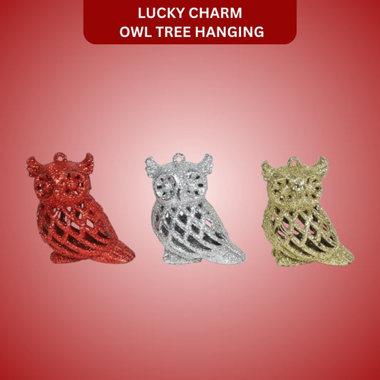 Lucky Charm Owl Tree Hanging - 3PC