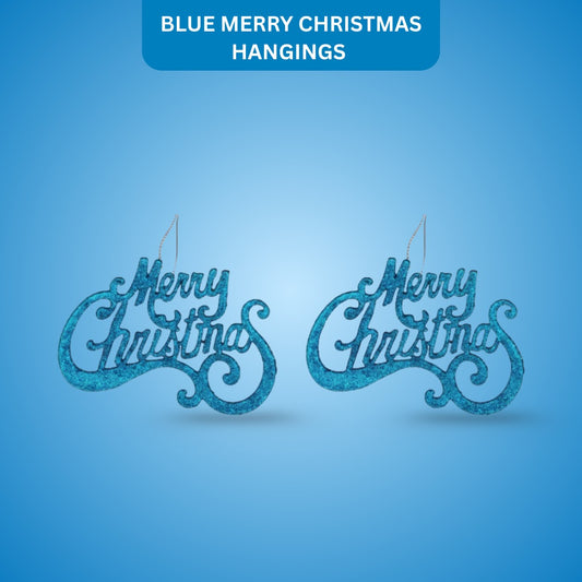 Merry Christmas Hangings Blue - 2PC
