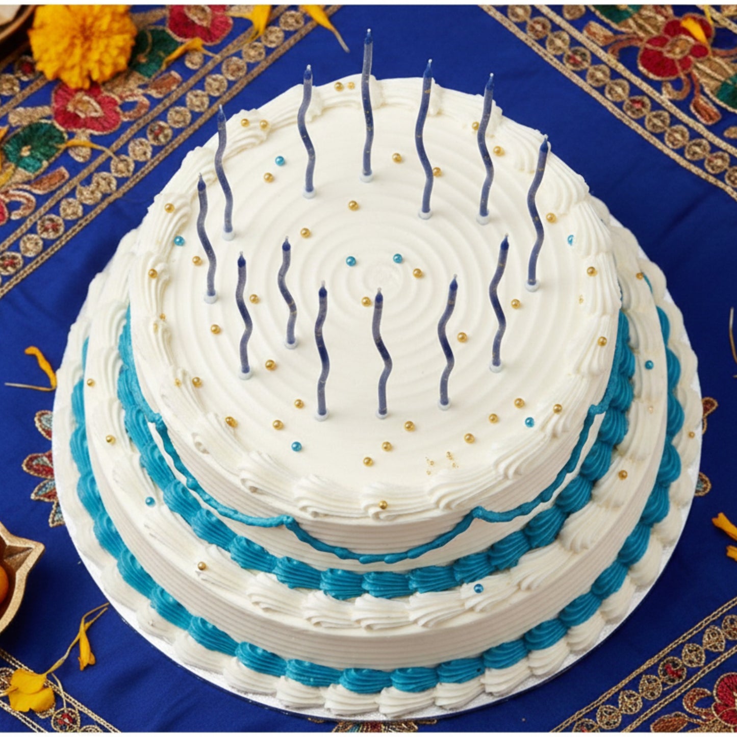 Curly Blue & Golden - 12PC