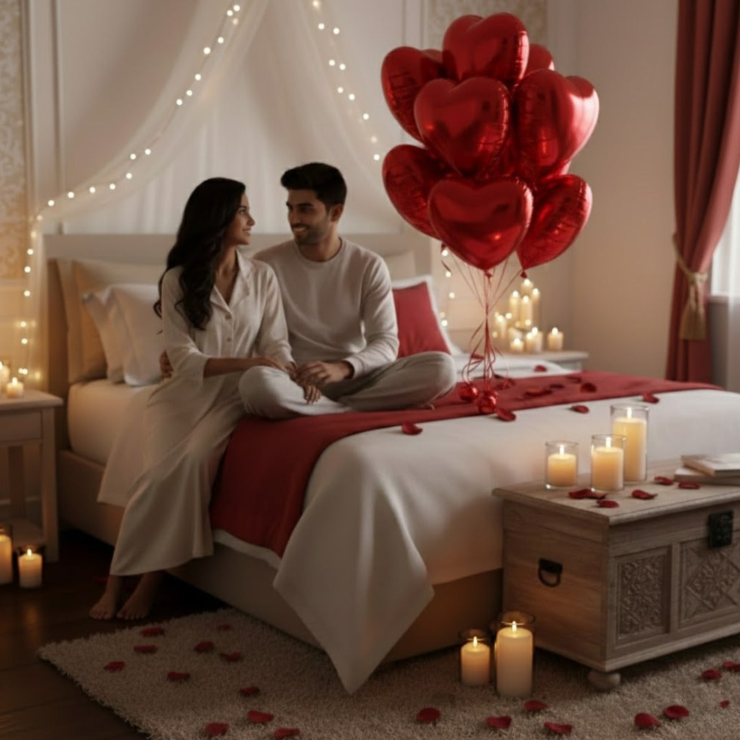 Red Heart Shape Foil Balloon - Helium Quality -18 inches -  1PC