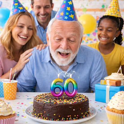 Multicolor Number 6 Candle