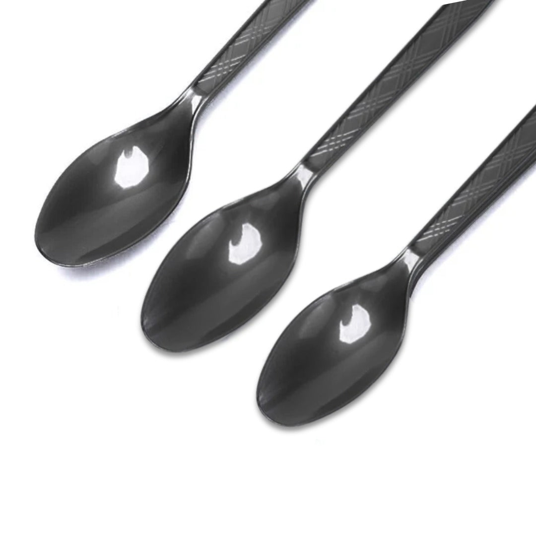 Diposable Black Plastic Spoons - 20PC