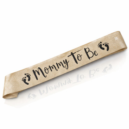 Mommy To Be Peach Sash w/Gold Foil Printing 84 inc