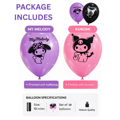 Kuromi Theme Balloons - 10PC
