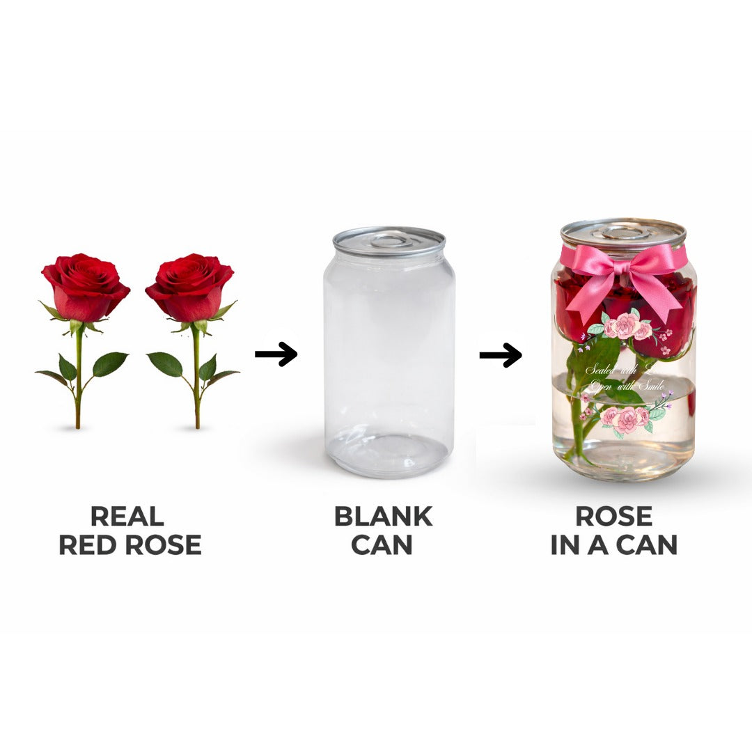 Fresh Roses in a Can - Set of 2  - Send Real Roses Across India