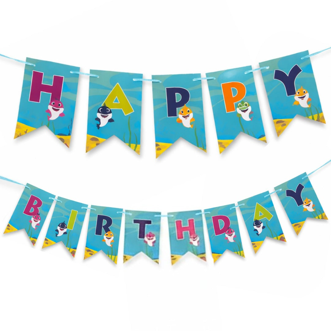 Baby Shark Theme Birthday Banner - Over 9FT