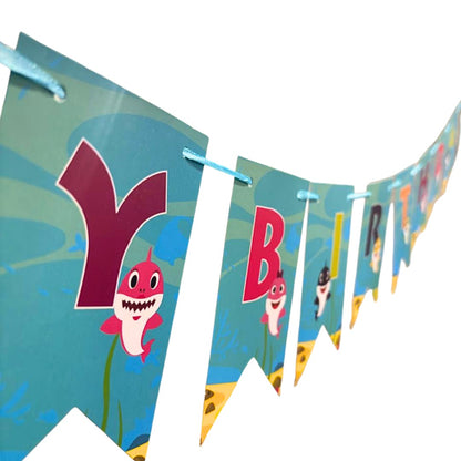 Baby Shark Theme Birthday Banner - Over 9FT