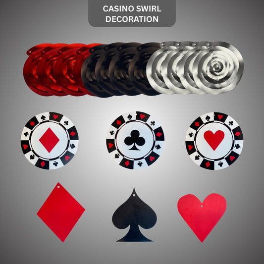 Card Party Swirl Decoration - 12PC