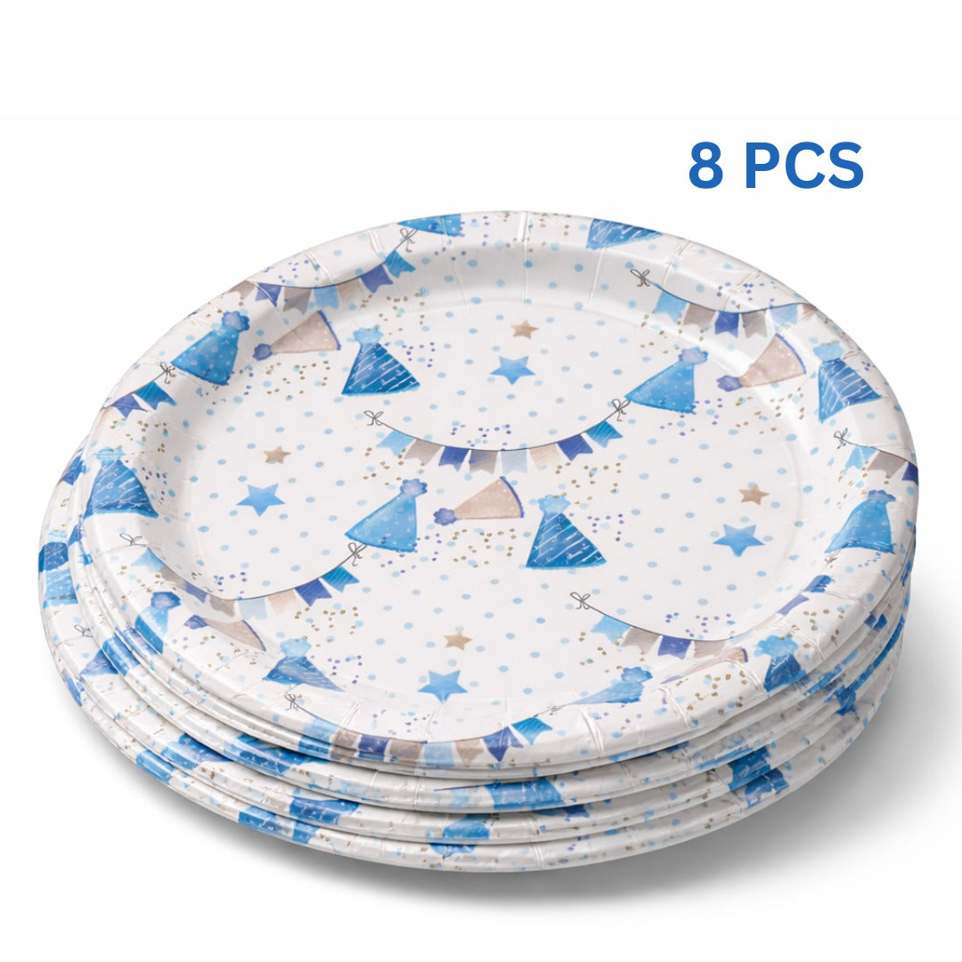 Happy Birthday Gift Boxes and Balloons Starter Plates 9 inches - 8PC