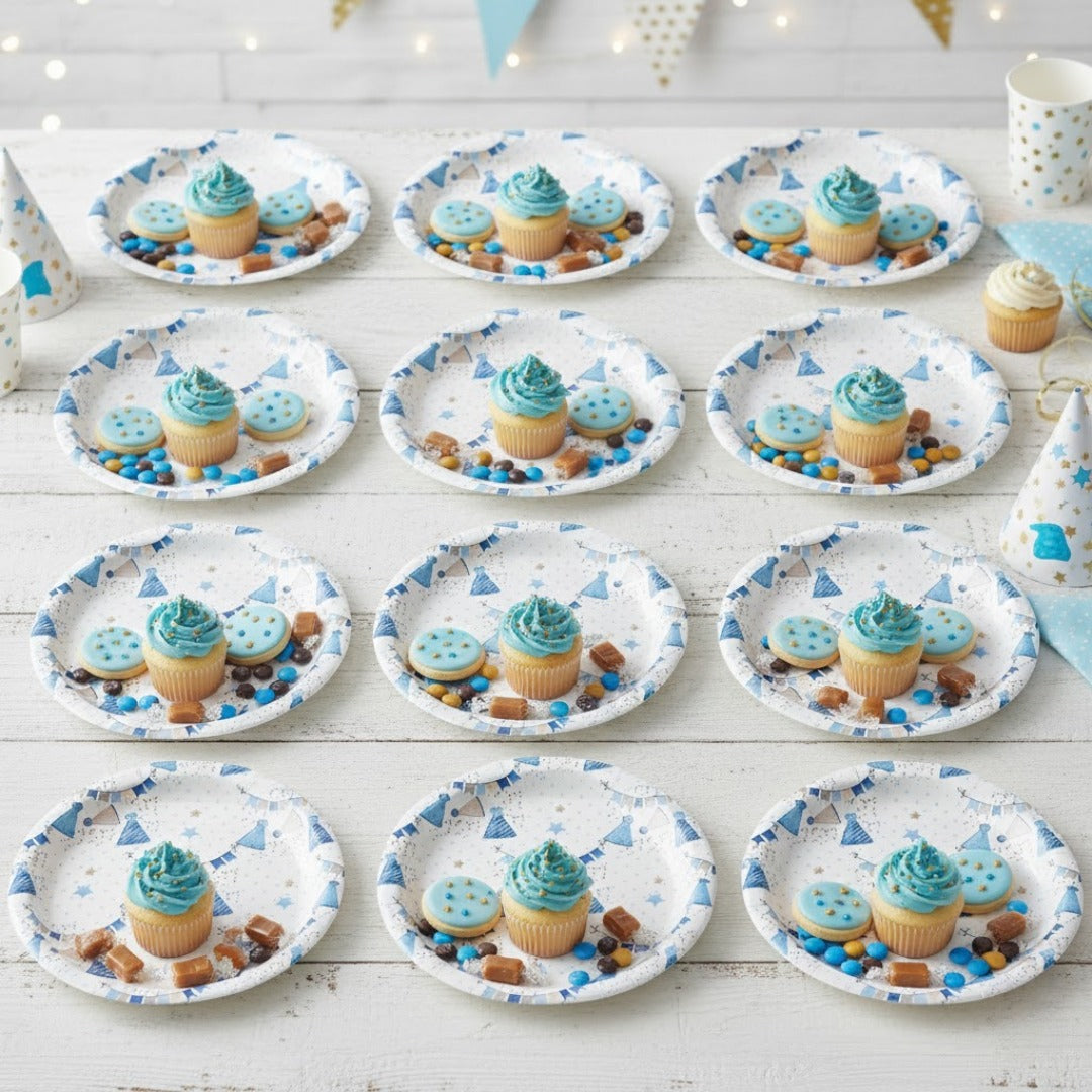 Happy Birthday Gift Boxes and Balloons Starter Plates 9 inches - 8PC