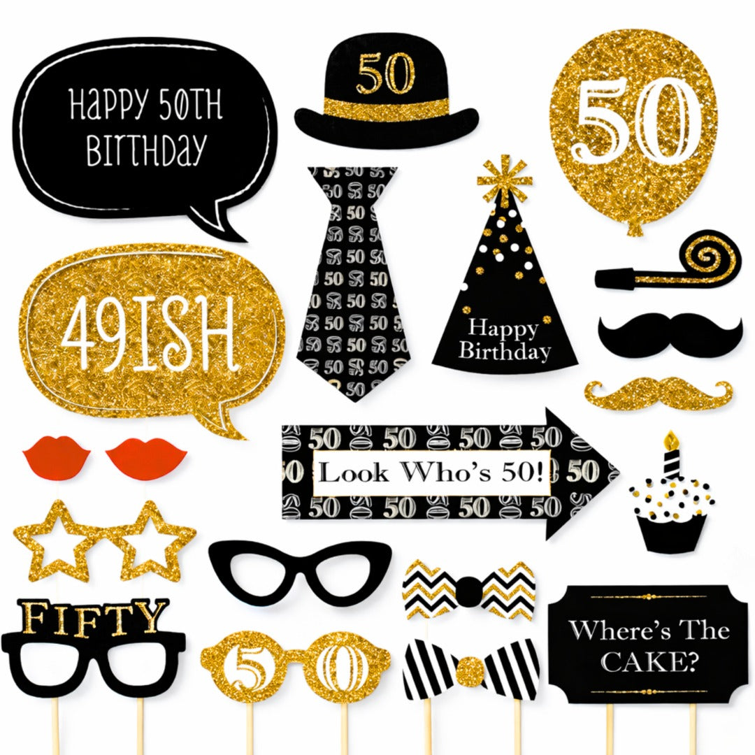 50th Birthday Photo Props - 20PC