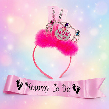 Baby Shower Mom to be Sash and Crown Combo Pack-2