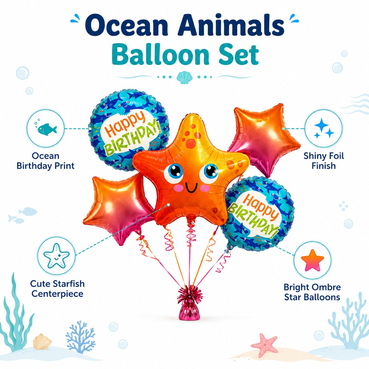 Ocean Animals Balloon Set of 5