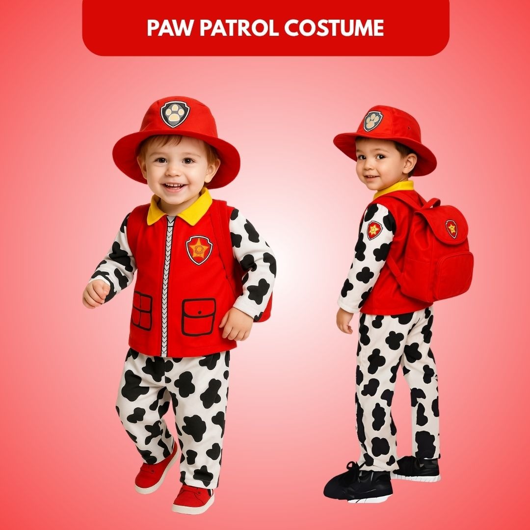 Paw Patrol Costume  Red for Kids with Bag