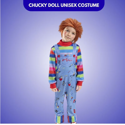 Chucky Doll Unisex Costume for Kids from The Movie "Child's Play"