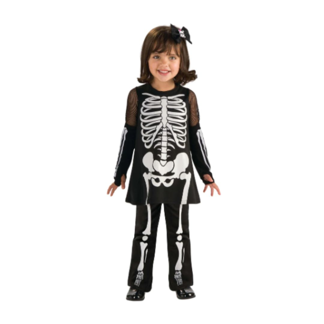 Fancy Ghost Costume w/Skeleton Print for Toddlers - Size - XS - Age 0-1 Yrs