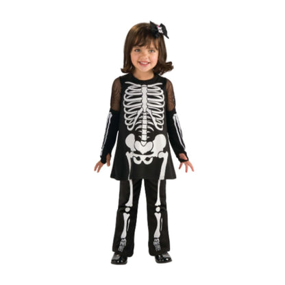 Fancy Ghost Costume w/Skeleton Print for Toddlers - Size - XS - Age 0-1 Yrs