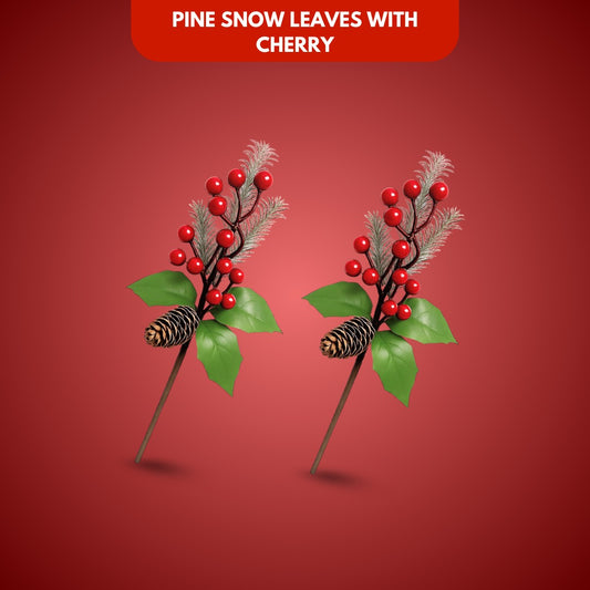 Pine Snow Leaves with Cherry & Tree Inserts - 2PC