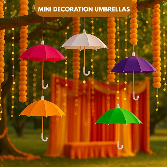 5 Pack Colorful Cute Mini Umbrellas for Mehandi,Haldi Decoration