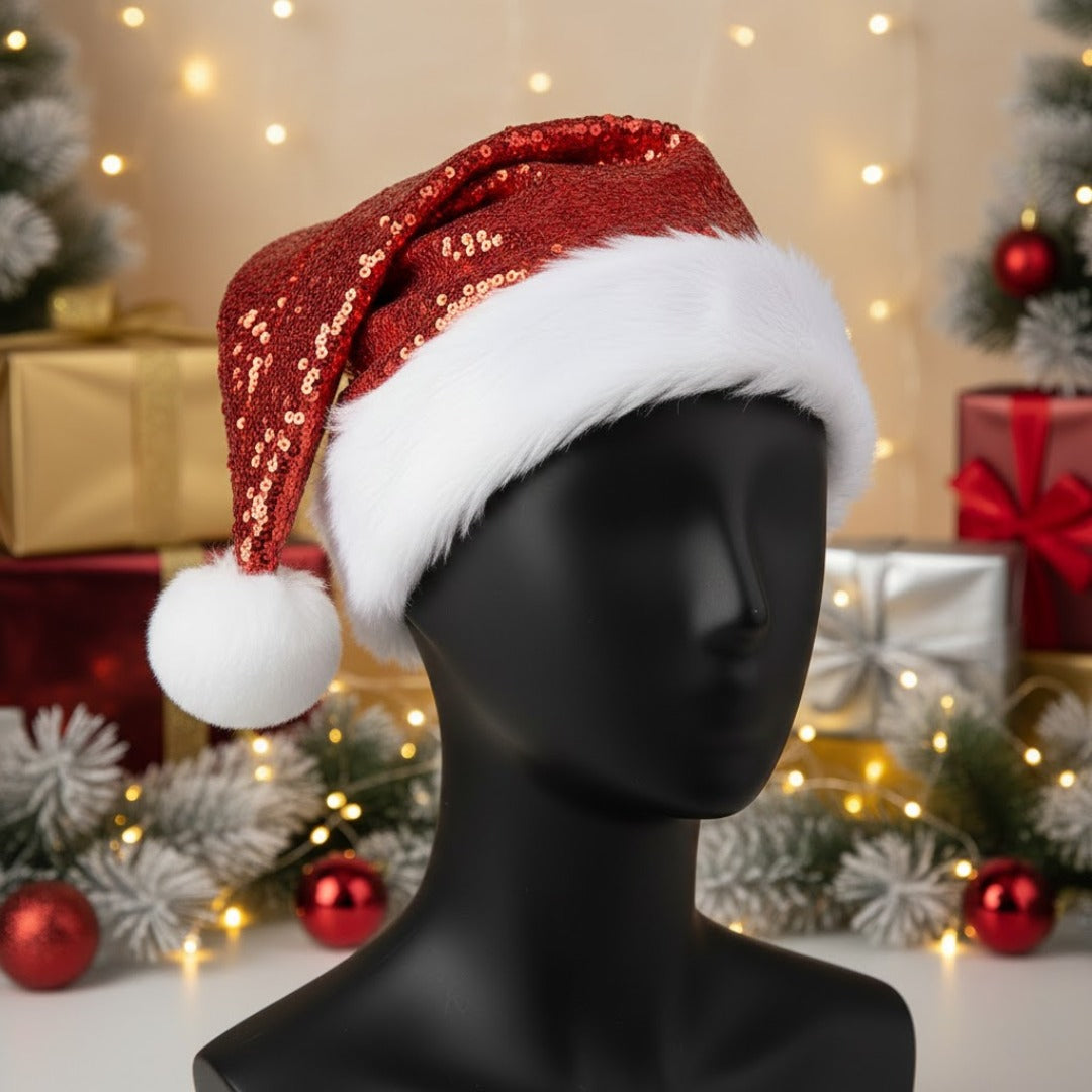 Red Sequin Santa Hat - 1PC