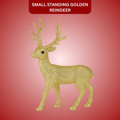 Golden Decorative Standing Reindeer Small - 25cm