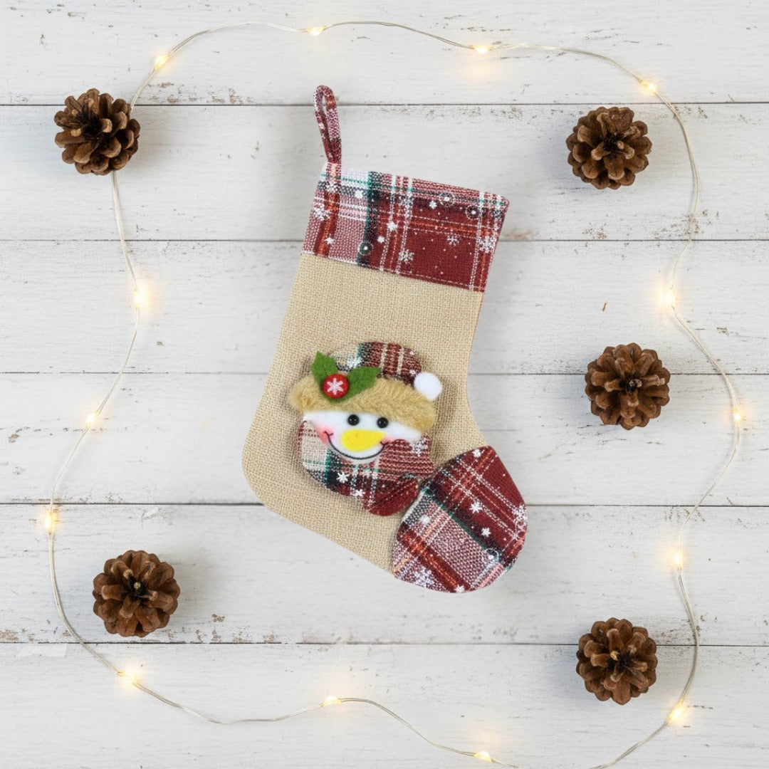 Jute Finish Christmas Stockings - 1PC