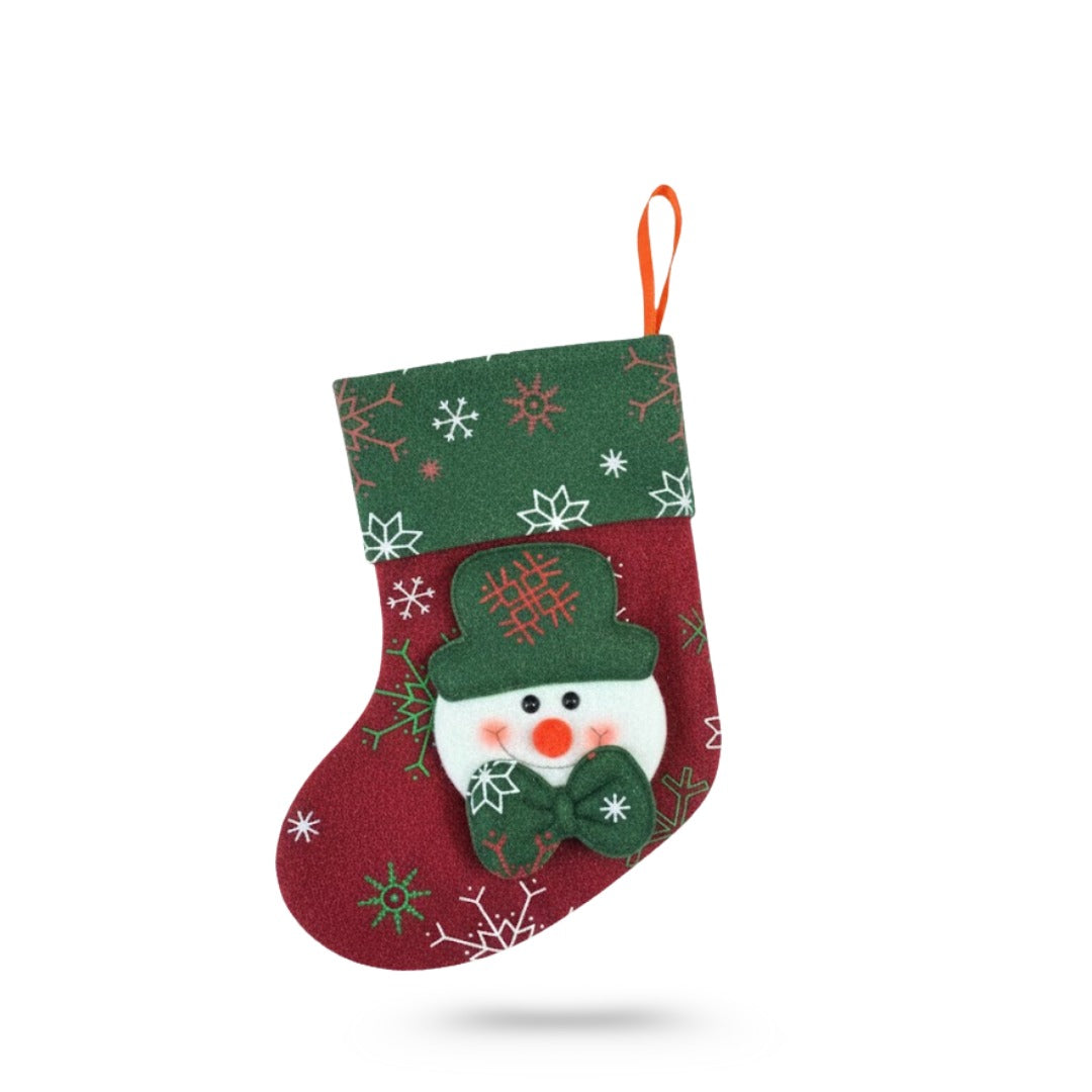 Red & Green Christmas Stockings With Santa - 1PC